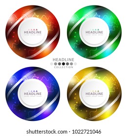 Brochure header colorful layout background template design collection