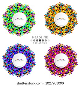 Brochure header colorful layout background template design collection