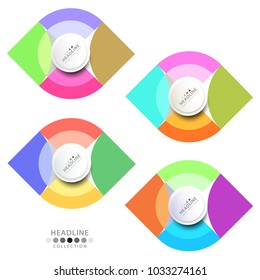 Brochure header colorful layout background template design collection