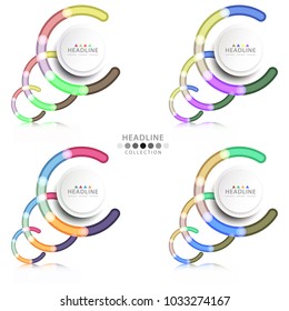 Brochure header colorful layout background template design collection