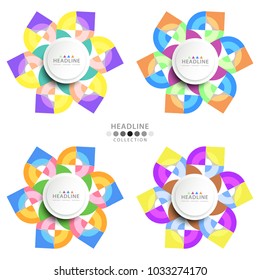 Brochure header colorful layout background template design collection