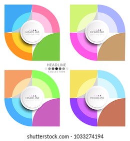 Brochure header colorful layout background template design collection