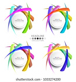 Brochure header colorful layout background template design collection