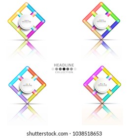Brochure header colorful layout background template design collection