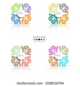 Brochure header colorful layout background template design collection
