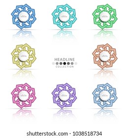 Brochure header colorful layout background template design collection