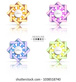 Brochure header colorful layout background template design collection
