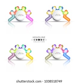 Brochure header colorful layout background template design collection