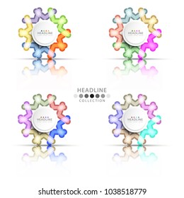 Brochure header colorful layout background template design collection