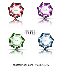 Brochure header colorful layout background template design collection