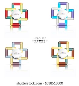 Brochure header colorful layout background template design collection