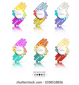 Brochure header colorful layout background template design collection