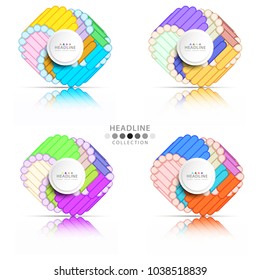 Brochure header colorful layout background template design collection
