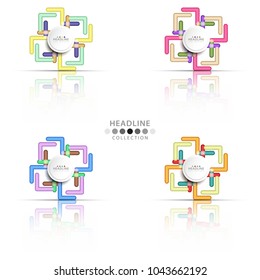 Brochure header colorful layout background template design collection