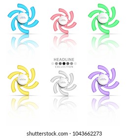 Brochure header colorful layout background template design collection