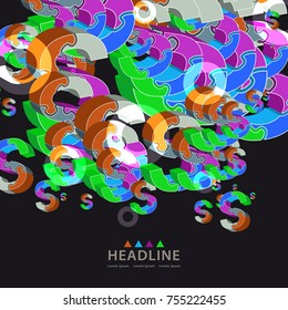 Brochure header colorful layout background template design