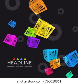 Brochure header colorful layout background template design