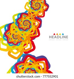 Brochure header colorful layout background template design