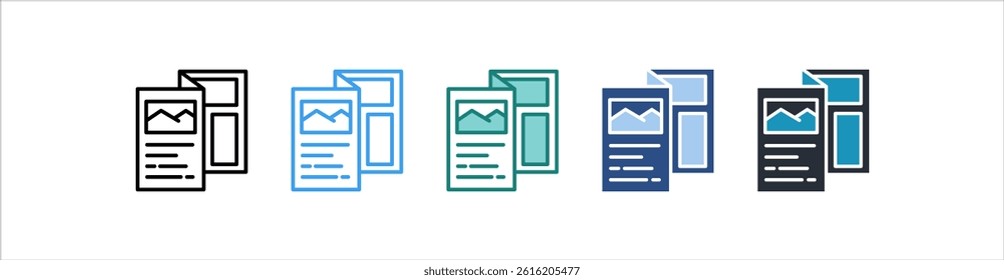 Brochure Icon In Different Style Vector