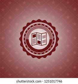 brochure icon inside badge with red background