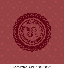 brochure icon inside badge with red background