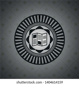 brochure icon inside black emblem