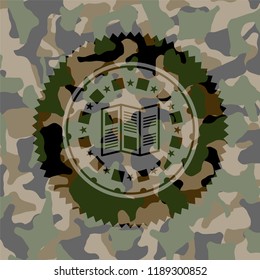 brochure icon inside camo emblem