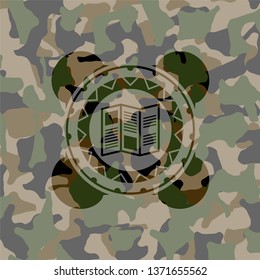 brochure icon inside camo emblem
