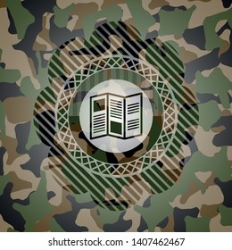 brochure icon inside camo texture