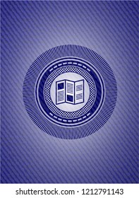 brochure icon inside emblem with jean high quality background