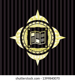 brochure icon inside gold shiny badge