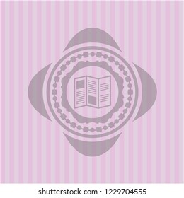 brochure icon inside pink icon or emblem