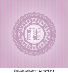 brochure icon inside pink icon or emblem
