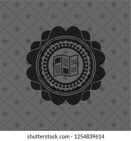 brochure icon inside realistic dark emblem