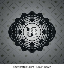 brochure icon inside realistic dark emblem