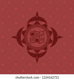 brochure icon inside red emblem