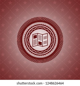 brochure icon inside red icon or emblem