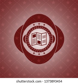 brochure icon inside red icon or emblem
