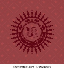 brochure icon inside red icon or emblem