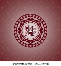 brochure icon inside red icon or emblem