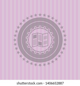 brochure icon inside retro style pink emblem