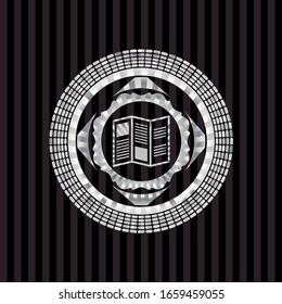 brochure icon inside silver shiny badge