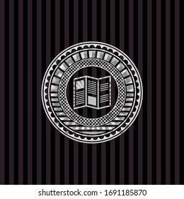 brochure icon inside silver shiny badge