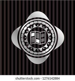 brochure icon inside silvery emblem