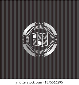 brochure icon inside silvery shiny emblem
