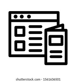 brochure icon isolated sign symbol vector illustration - high quality black style vector icons
