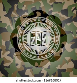 brochure icon on camo pattern