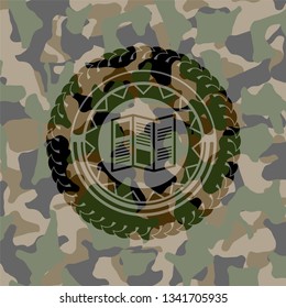 brochure icon on camo texture