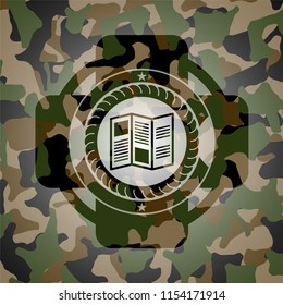 brochure icon on camouflage pattern