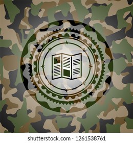 brochure icon on camouflage pattern